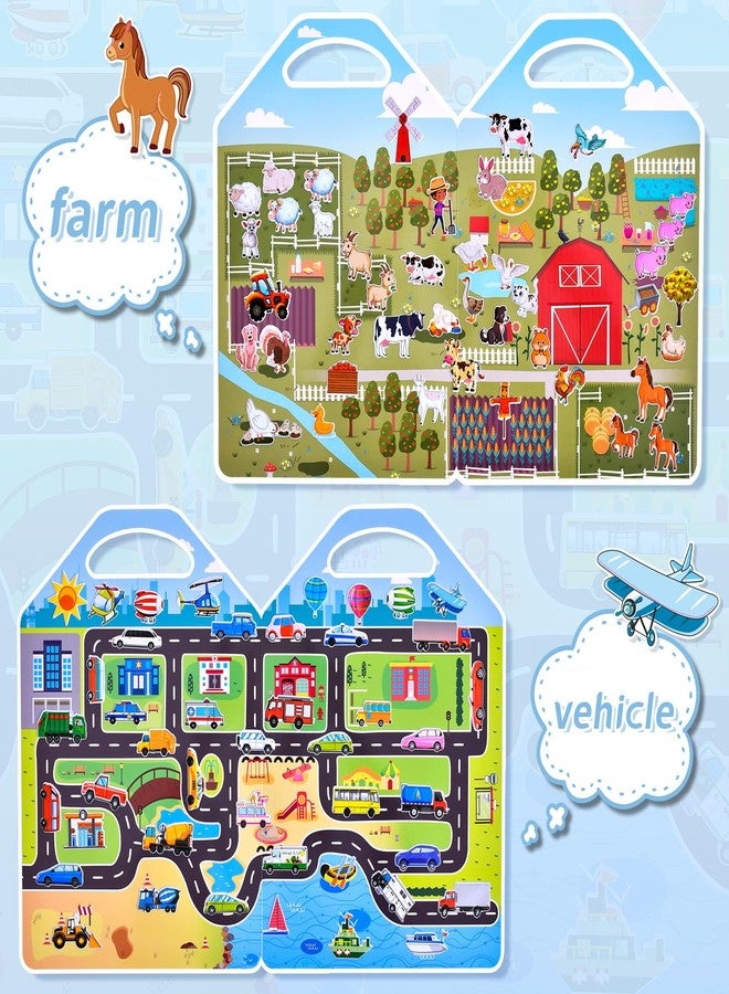 Cosomia 6 Set (260pcs) Puffy Sticker Books Activity for Kids, Animal, Farm, Dinosaurs, Space, Vehicle, Ocean, 3D Reusable Stickers for Boys and Girls, Travel Sticker Books for Kids Ages 3+ - Image 3